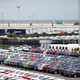 Cars built in Mexico await export. Photo credit AP